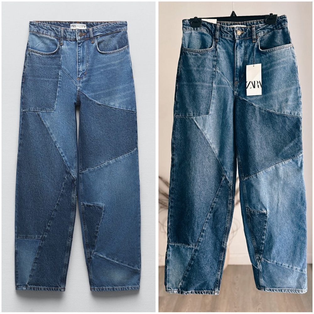 Zara ZW PATCHWORK JEANS NEW
